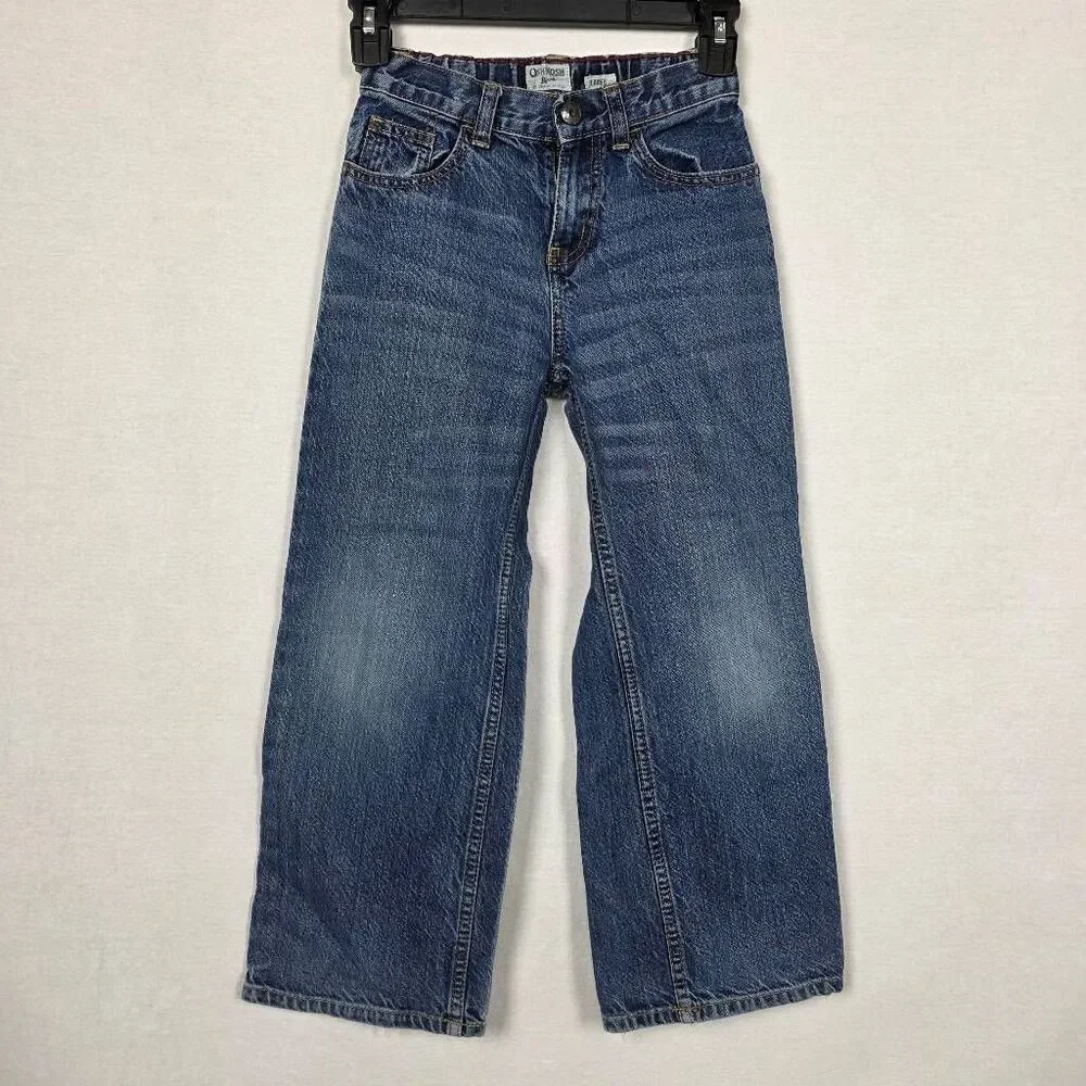 OshKosh B’gosh Boys Jeans Size 8 Wide Leg Adjustable Waist